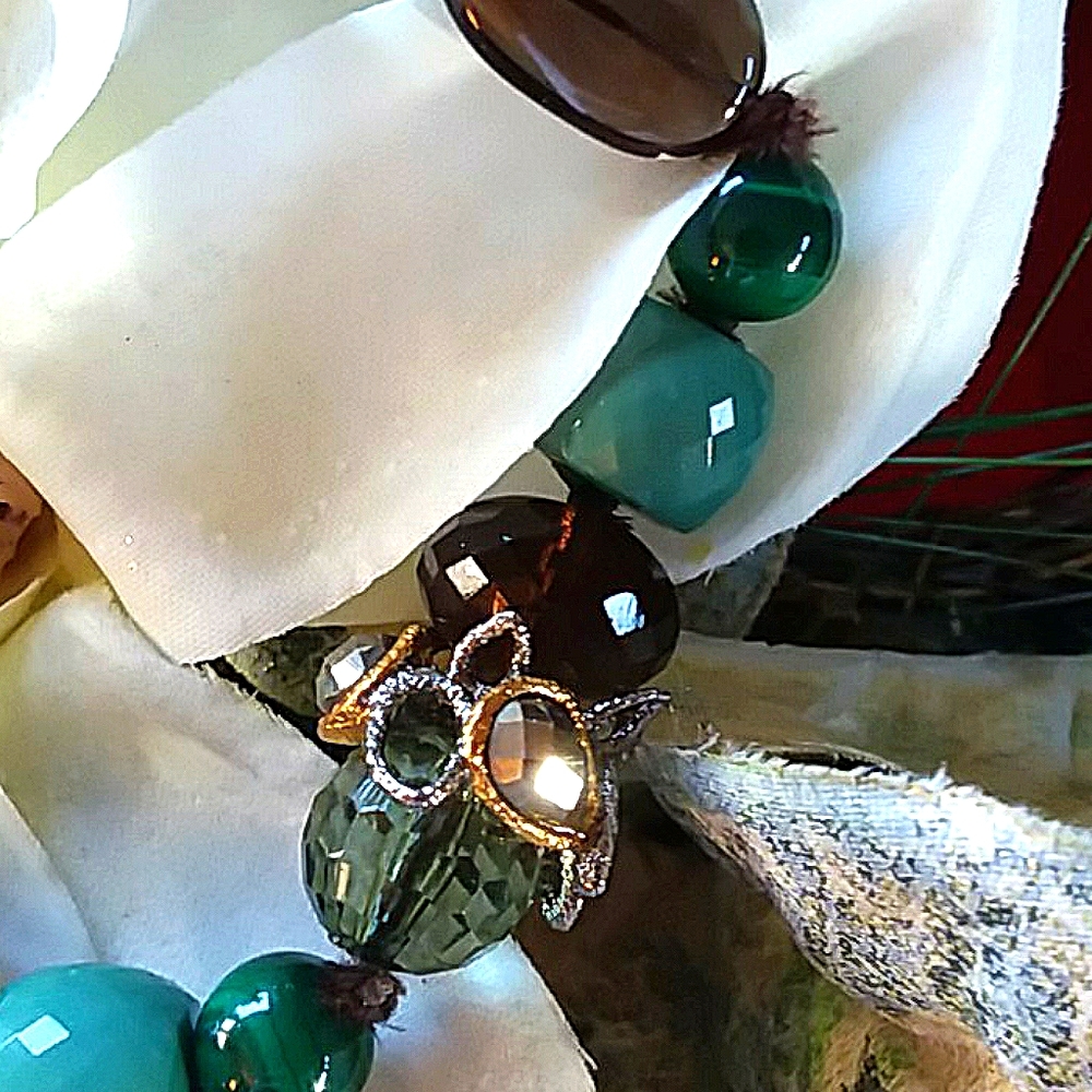 SOLD ALEXIS BITTAR malachite and quartz necklace - Picture 3 of 6